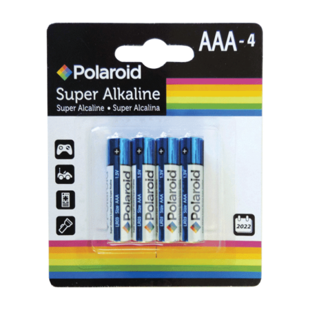 Polaroid Super Alkaline Batteries AAA-4Pk